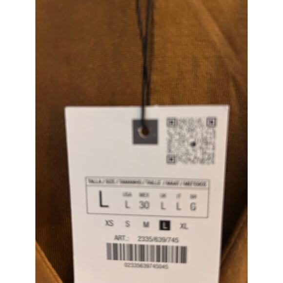 Nwt- Zara WASHED MIDI DRESS-L - Picture 7 of 7